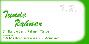 tunde rahner business card